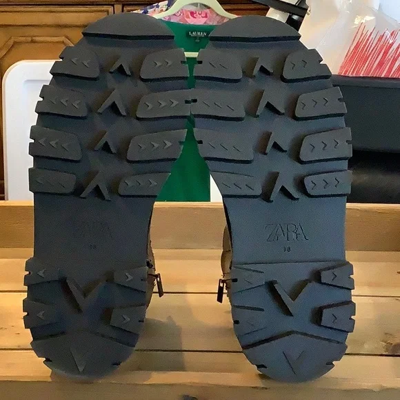 NWOT ZARA Women’s Faux Leather Black Platform Whimsigoth Emo Ankle Boots 38 - Picture 8 of 12